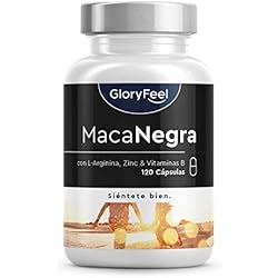 Maca Negra Pura 27.000mg + L-Arginina + Vitaminas + Zinc - Maca Andina Peruana Altamente concentrada 20:1 - Energía - Reduce Cansancio Y Fatiga - Para Hombre y Mujer - Sin aditivos